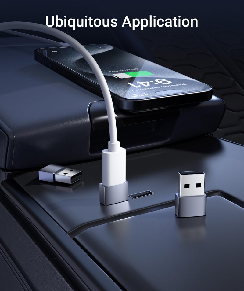 Syntech USB C Female to USB Male Adapter Pack of 3 [Travel Must Haves, Aluminum] USB C to USB Adapter, Type C Charger Cable Power Converter Compatible with iPhone 15 Apple Watch AirPods CarPlay, etc. - Image 3